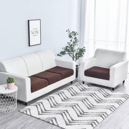 91家纺网 家纺一手货源 找家纺 逐日沙发套 2023新款印花玉米绒沙发笠坐垫套 深咖