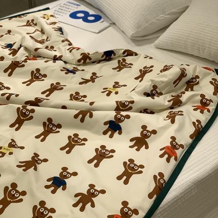 汇庭 2021新款60sA类长绒棉大豆抗菌棉夏被 姜饼熊白