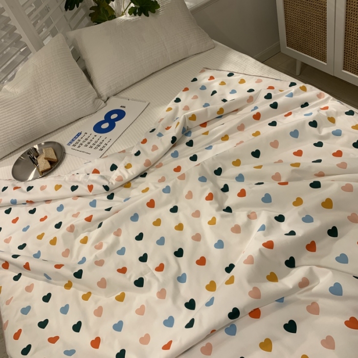 91家纺网 家纺一手货源 找家纺 汇庭 2021新款60sA类长绒棉大豆抗菌棉夏被 比心