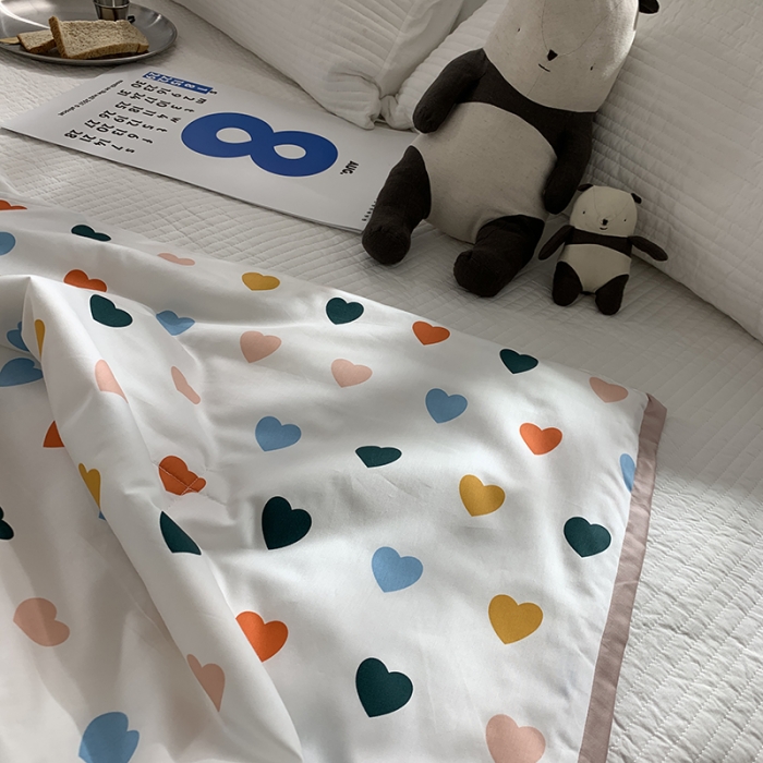 91家纺网 家纺一手货源 找家纺 汇庭 2021新款60sA类长绒棉大豆抗菌棉夏被 比心