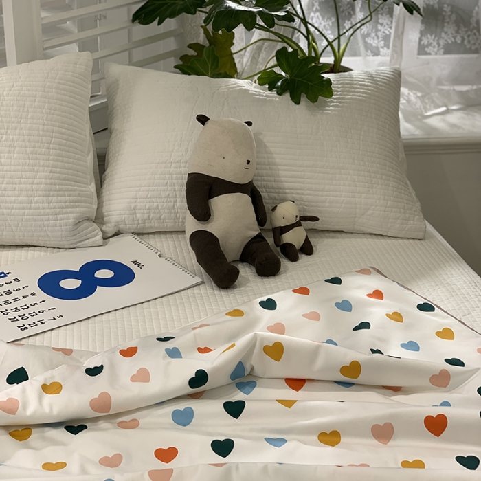 91家纺网 家纺一手货源 找家纺 汇庭 2021新款60sA类长绒棉大豆抗菌棉夏被 比心