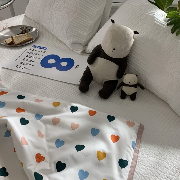 91家纺网 家纺一手货源 找家纺 汇庭 2021新款60sA类长绒棉大豆抗菌棉夏被 比心