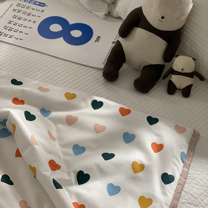 91家纺网 家纺一手货源 找家纺 汇庭 2021新款60sA类长绒棉大豆抗菌棉夏被 比心