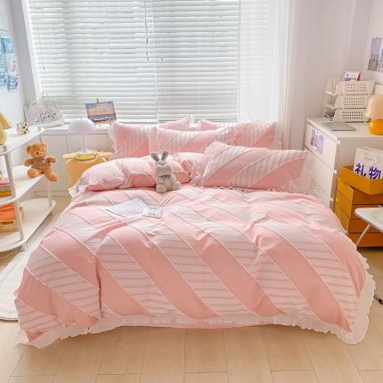 91家纺网 家纺一手货源 找家纺 （总）琪格格 2022新款色织水洗提花剪花四件套