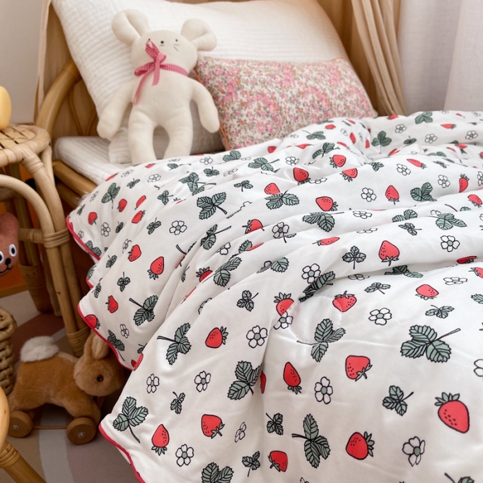 91家纺网 家纺一手货源 找家纺 （总）星期八 2021新款裸睡大豆针织棉儿童夏被