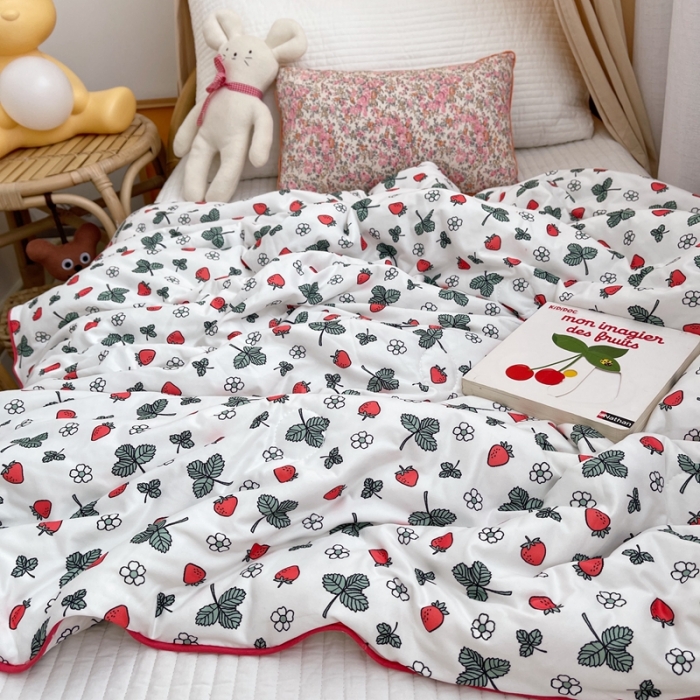 91家纺网 家纺一手货源 找家纺 （总）星期八 2021新款裸睡大豆针织棉儿童夏被