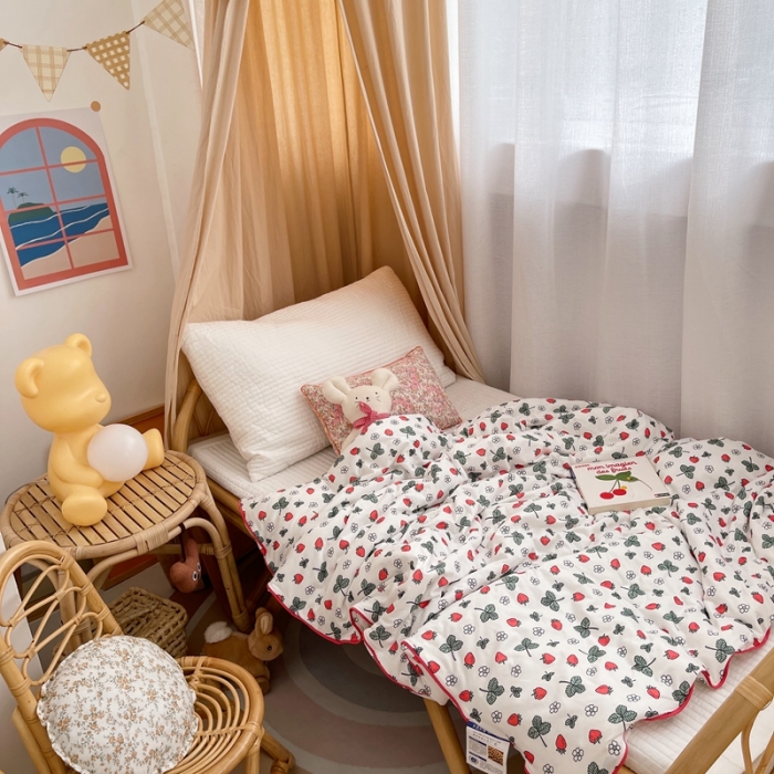 91家纺网 家纺一手货源 找家纺 （总）星期八 2021新款裸睡大豆针织棉儿童夏被