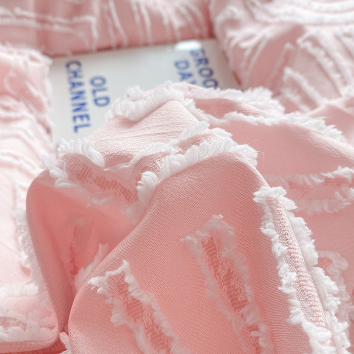 91家纺网 家纺一手货源 找家纺 琪格格 2022新款色织水洗提花剪花四件套 月眠