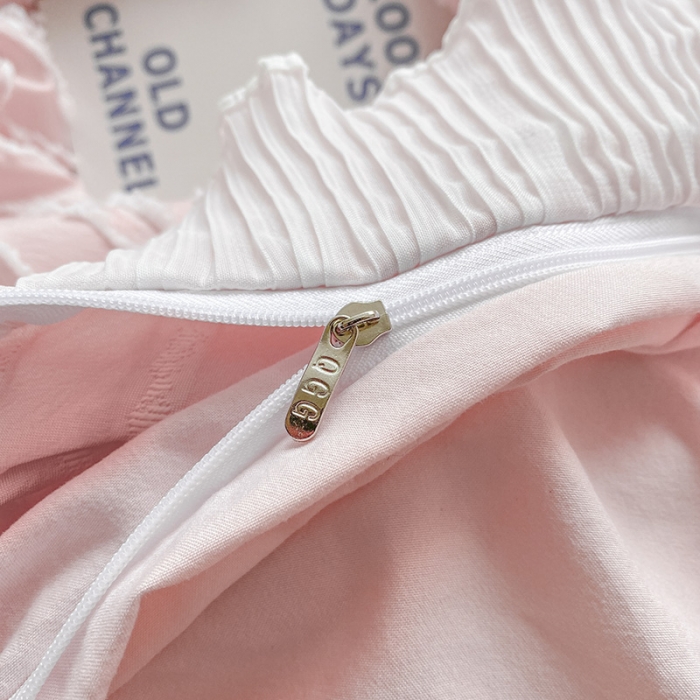 91家纺网 家纺一手货源 找家纺 琪格格 2022新款色织水洗提花剪花四件套 月眠