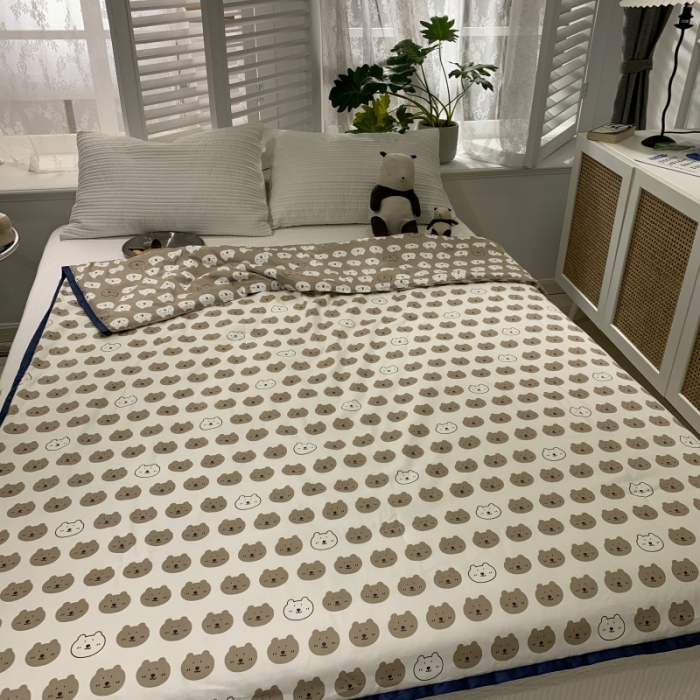 91家纺网 家纺一手货源 找家纺 汇庭 2021新款60sA类长绒棉大豆抗菌棉夏被 口袋熊