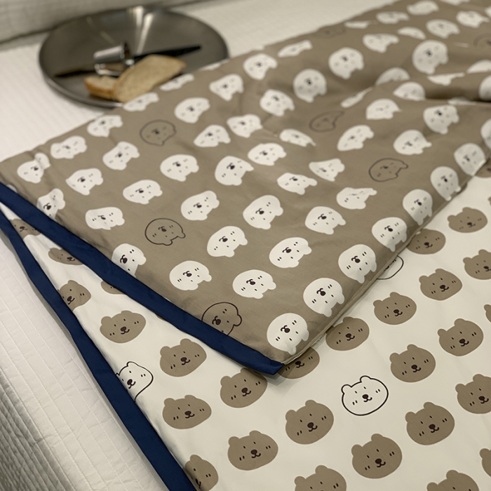 91家纺网 家纺一手货源 找家纺 汇庭 2021新款60sA类长绒棉大豆抗菌棉夏被 口袋熊