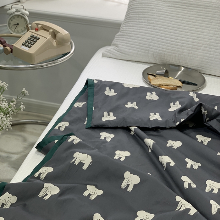 91家纺网 家纺一手货源 找家纺 汇庭 2021新款60sA类长绒棉大豆抗菌棉夏被 象多多