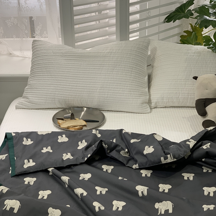 91家纺网 家纺一手货源 找家纺 汇庭 2021新款60sA类长绒棉大豆抗菌棉夏被 象多多