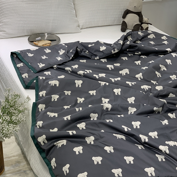 91家纺网 家纺一手货源 找家纺 汇庭 2021新款60sA类长绒棉大豆抗菌棉夏被 象多多