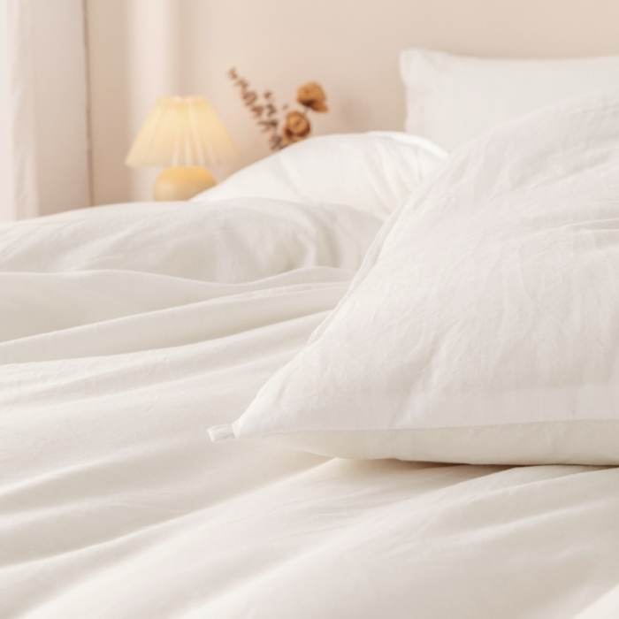 91家纺网 家纺一手货源 找家纺 盈超 2023新款原棉水洗棉大豆被被子被芯 白色