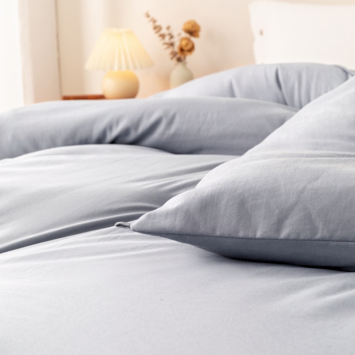 91家纺网 家纺一手货源 找家纺 盈超 2023新款原棉水洗棉大豆被被子被芯 灰色