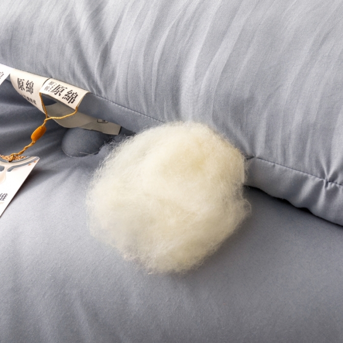 91家纺网 家纺一手货源 找家纺 盈超 2023新款原棉水洗棉大豆被被子被芯 灰色