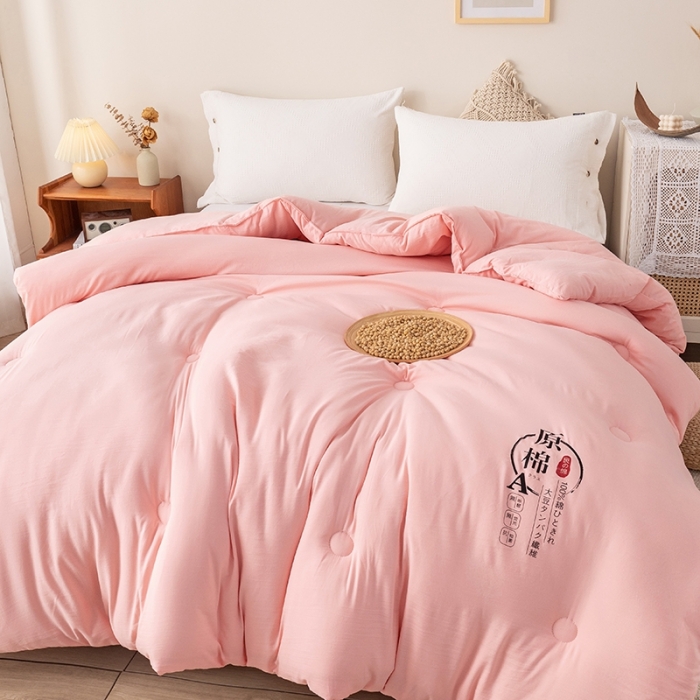 91家纺网 家纺一手货源 找家纺 盈超 2023新款原棉水洗棉大豆被被子被芯 玉色