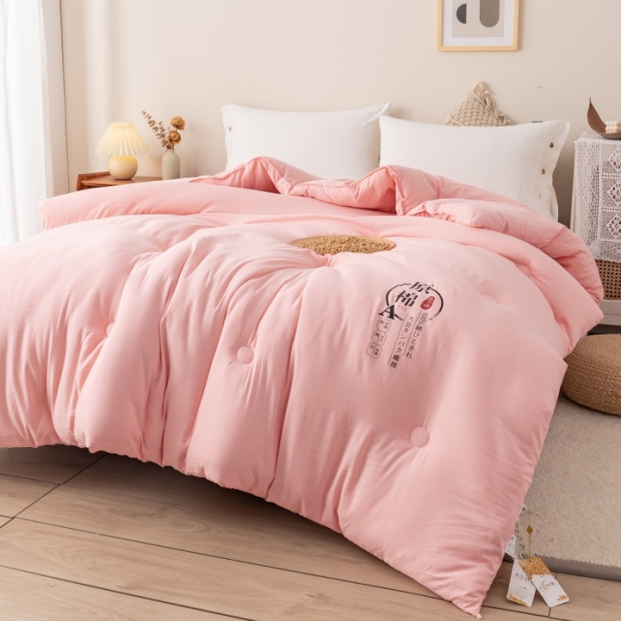 91家纺网 家纺一手货源 找家纺 盈超 2023新款原棉水洗棉大豆被被子被芯 玉色