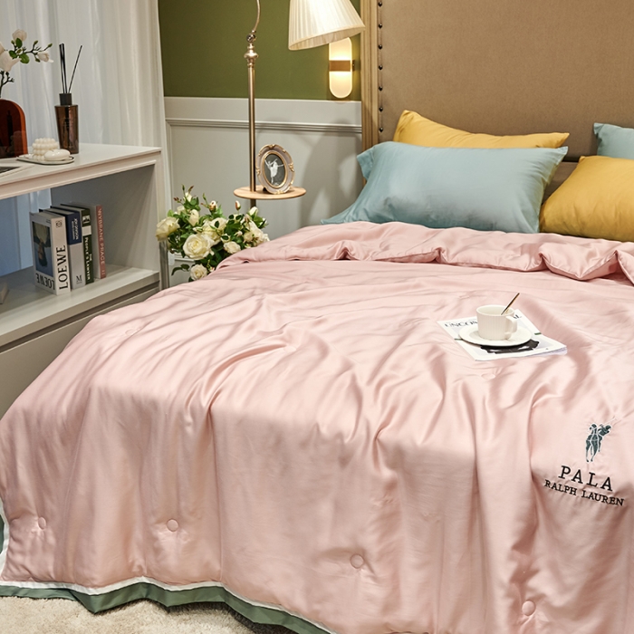 91家纺网 家纺一手货源 找家纺 汇庭 2020新款马德里夏被欧式-实拍图 粉色