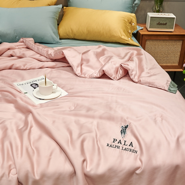 91家纺网 家纺一手货源 找家纺 汇庭 2020新款马德里夏被欧式-实拍图 粉色