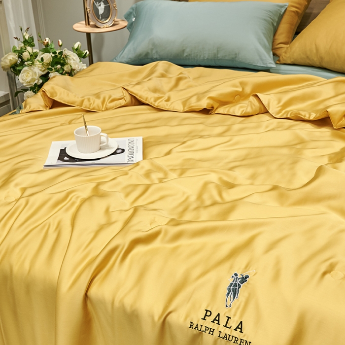 91家纺网 家纺一手货源 找家纺 汇庭 2020新款马德里夏被欧式-实拍图 黄色