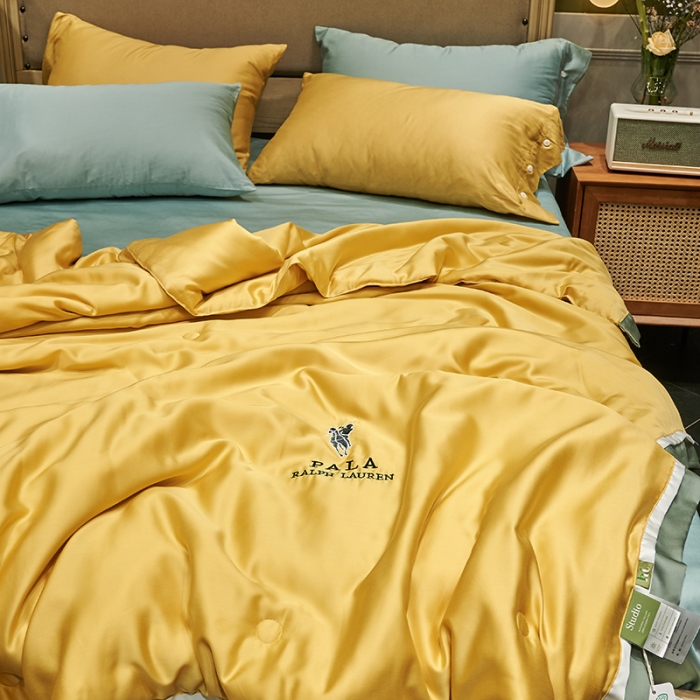 91家纺网 家纺一手货源 找家纺 汇庭 2020新款马德里夏被欧式-实拍图 黄色