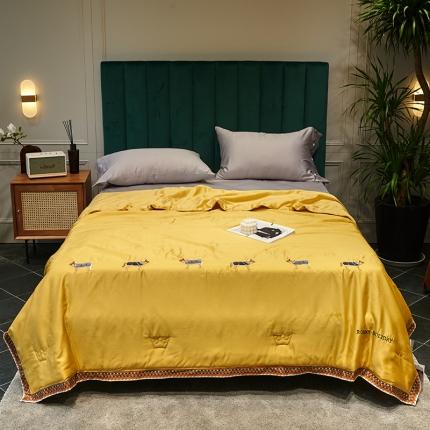 91家纺网 家纺一手货源 找家纺 汇庭  2020新款马德里夏被系列-实拍图 马德里黄