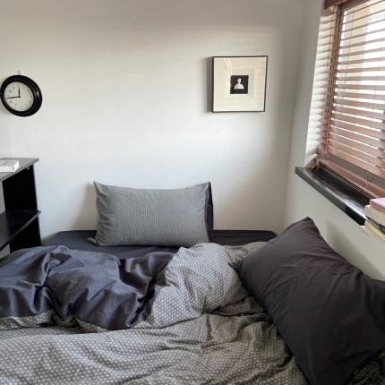 91家纺网 家纺一手货源 找家纺 (总)恋恋三季 2024新40支全棉水洗棉提花四件套-西格黑