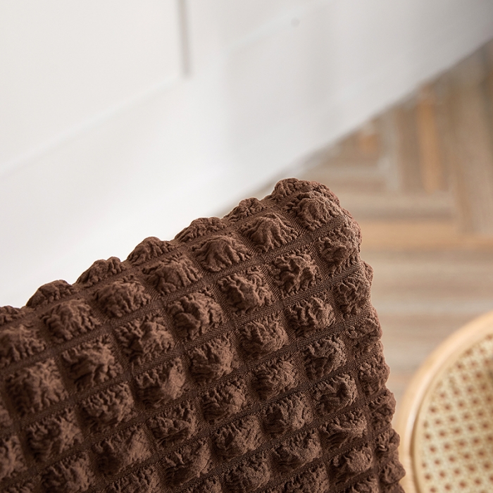 91家纺网 家纺一手货源 找家纺 逐日沙发套  2023新款泡泡爆米花裙摆款椅子套 咖啡(均码)