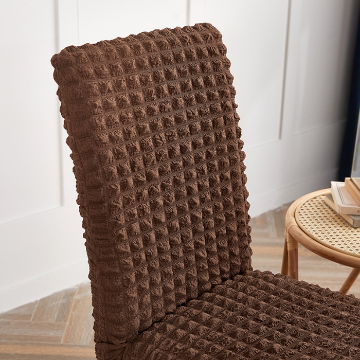 91家纺网 家纺一手货源 找家纺 逐日沙发套  2023新款泡泡爆米花裙摆款椅子套 咖啡(均码)