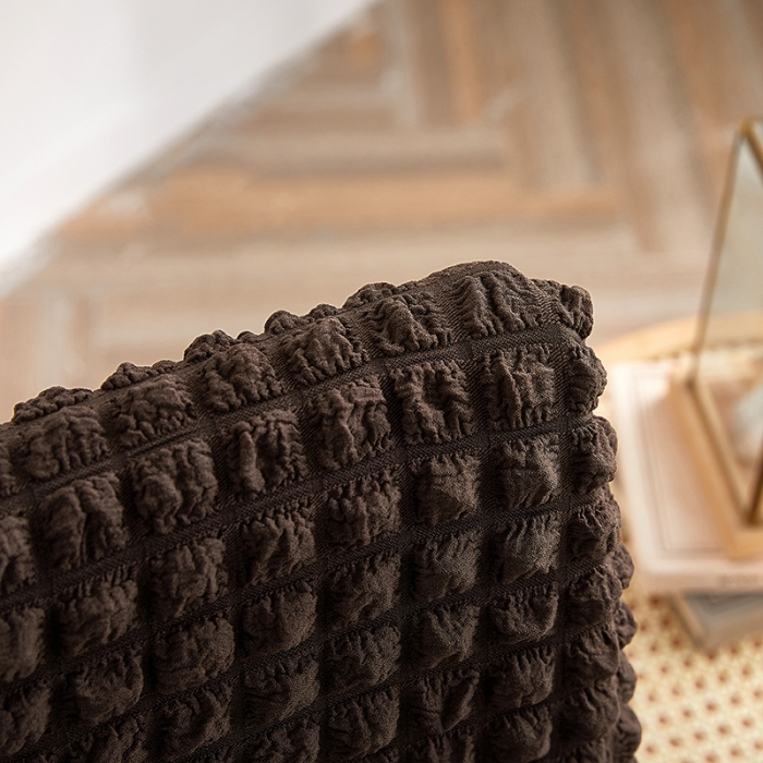 91家纺网 家纺一手货源 找家纺 逐日沙发套  2023新款泡泡爆米花裙摆款椅子套 深咖(均码)