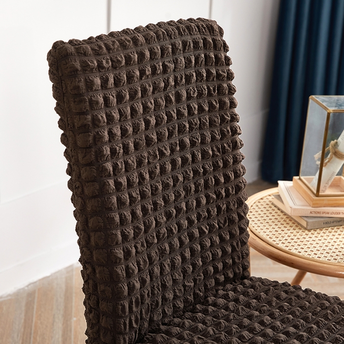 91家纺网 家纺一手货源 找家纺 逐日沙发套  2023新款泡泡爆米花裙摆款椅子套 深咖(均码)