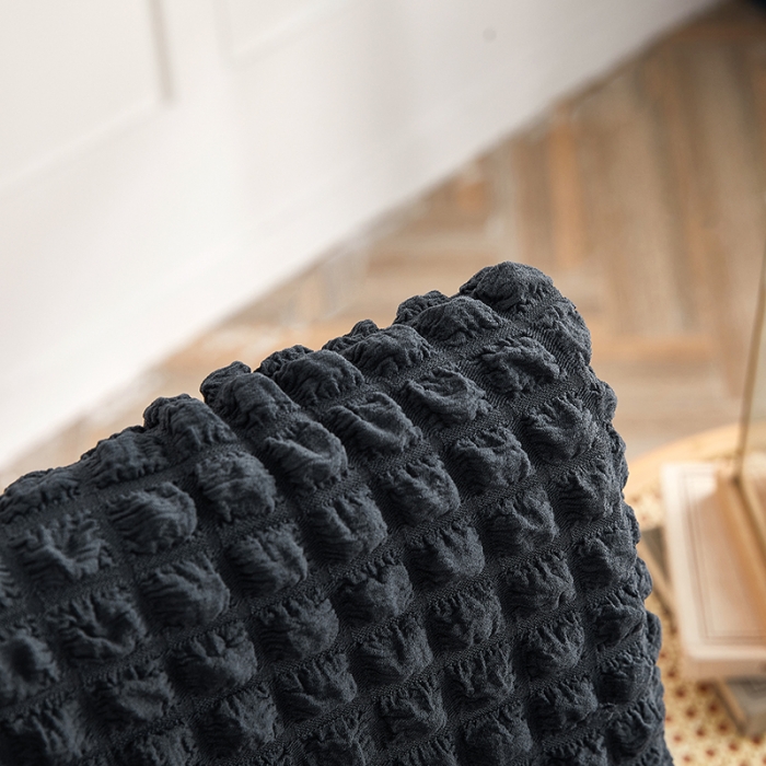 91家纺网 家纺一手货源 找家纺 逐日沙发套  2023新款泡泡爆米花裙摆款椅子套 深灰(均码)