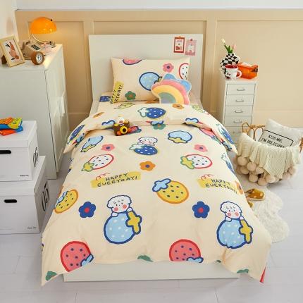 91家纺网 家纺一手货源 找家纺 金丝鸟 2022新款全棉斜纹13370三件套 草莓恋宠