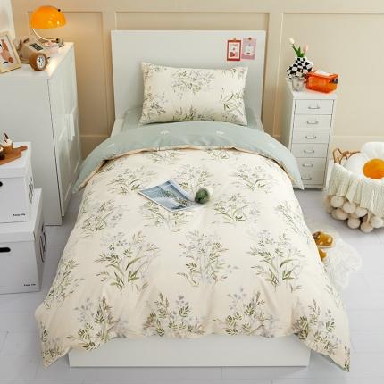 91家纺网 家纺一手货源 找家纺 金丝鸟 2022新款全棉斜纹13370三件套 柳叶草