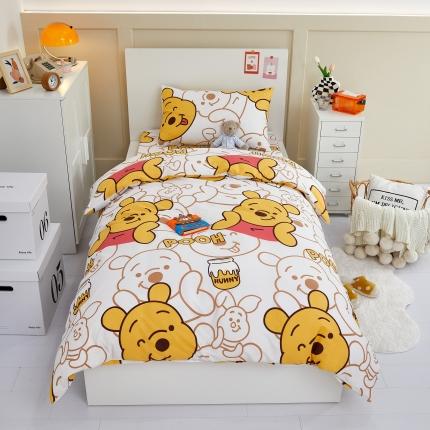 91家纺网 家纺一手货源 找家纺 金丝鸟 2022新款全棉斜纹13370三件套 蜜糖维尼