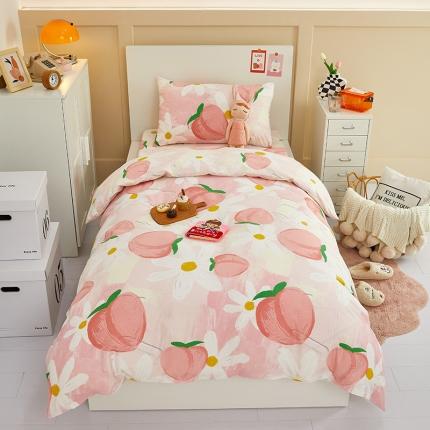 91家纺网 家纺一手货源 找家纺 金丝鸟 2022新款全棉斜纹13370三件套 桃气园