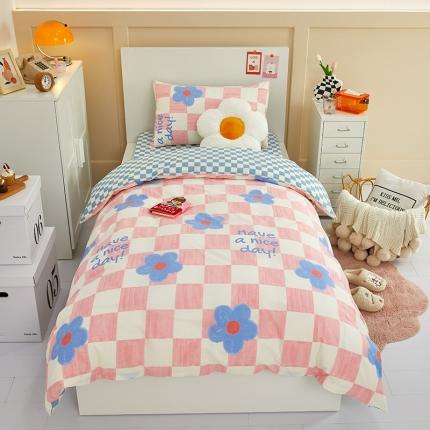 91家纺网 家纺一手货源 找家纺 金丝鸟 2022新款全棉斜纹13370三件套 向阳花开