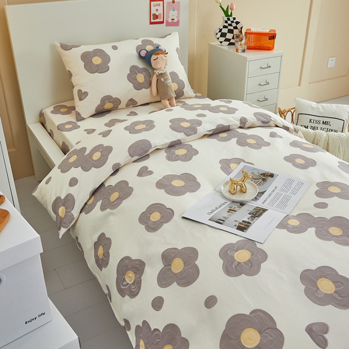 91家纺网 家纺一手货源 找家纺 金丝鸟 2022新款全棉斜纹13370三件套 花蕊