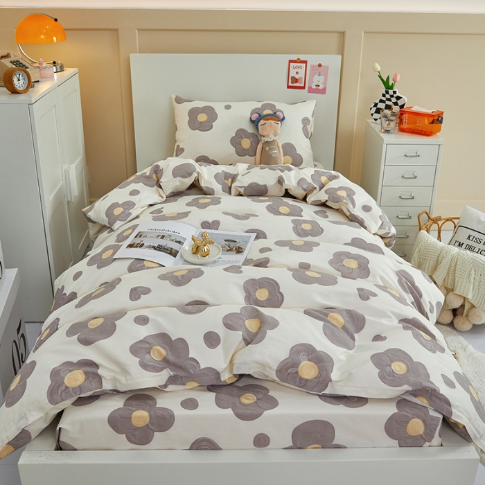 91家纺网 家纺一手货源 找家纺 金丝鸟 2022新款全棉斜纹13370三件套 花蕊