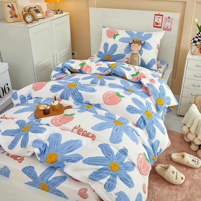 91家纺网 家纺一手货源 找家纺 金丝鸟 2022新款全棉斜纹13370三件套 甜蜜兰