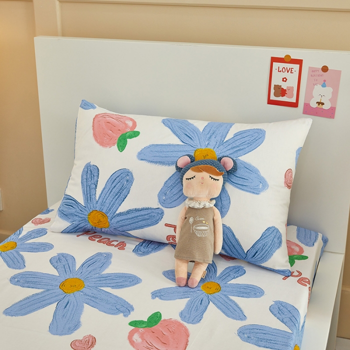 91家纺网 家纺一手货源 找家纺 金丝鸟 2022新款全棉斜纹13370三件套 甜蜜兰