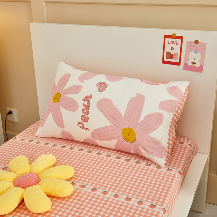 91家纺网 家纺一手货源 找家纺 金丝鸟 2022新款全棉斜纹13370三件套 甜蜜peach