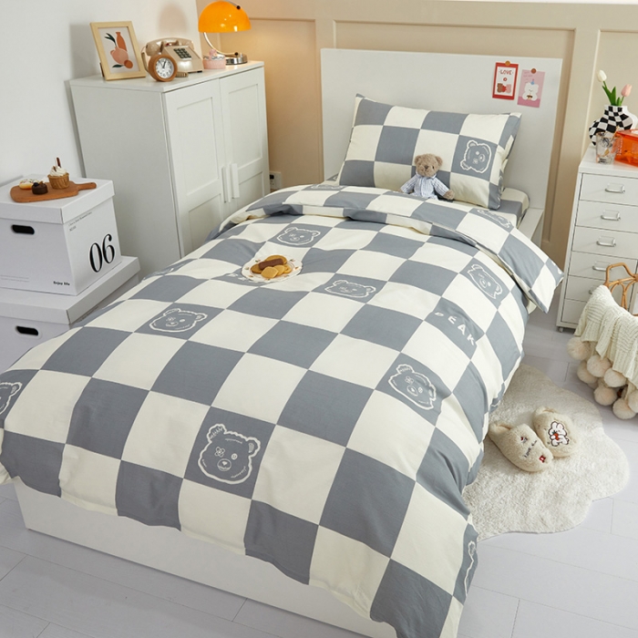 91家纺网 家纺一手货源 找家纺 金丝鸟 2022新款全棉斜纹13370三件套 无影熊