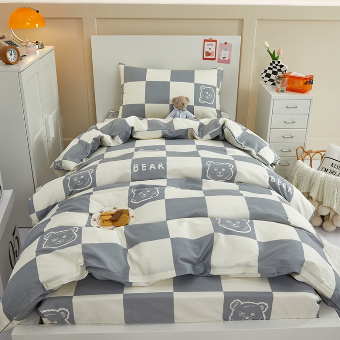 91家纺网 家纺一手货源 找家纺 金丝鸟 2022新款全棉斜纹13370三件套 无影熊