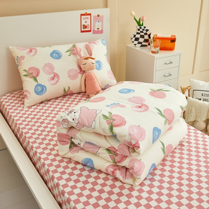 91家纺网 家纺一手货源 找家纺 金丝鸟 2022新款全棉斜纹13370三件套 长耳兔