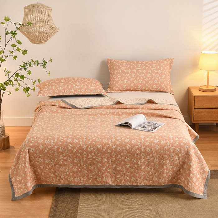 91家纺网 家纺一手货源 找家纺 安莱生活 2022新款全棉双层纱多功能夏被 繁花似锦