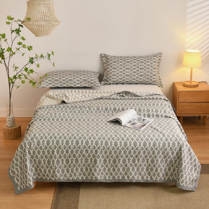 91家纺网 家纺一手货源 找家纺 安莱生活 2022新款全棉双层纱多功能夏被 富丽堂皇