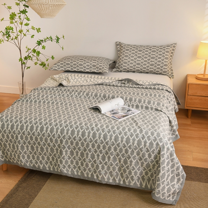 91家纺网 家纺一手货源 找家纺 安莱生活 2022新款全棉双层纱多功能夏被 富丽堂皇